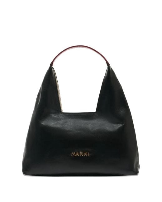 Marni Black Mini Leather Shoulder Bag