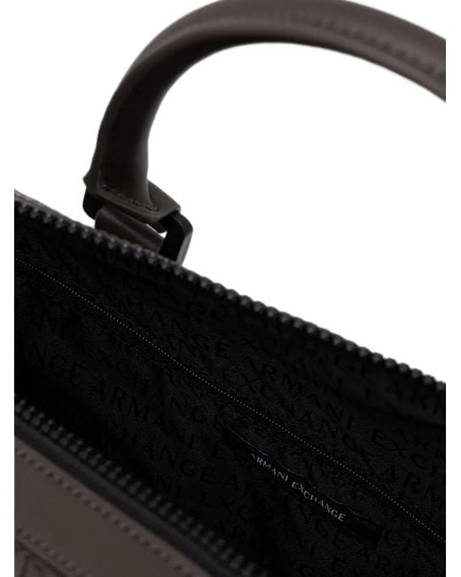 ARMANI EXCHANGE Black All-Over Logo-Embossed Holdall for men