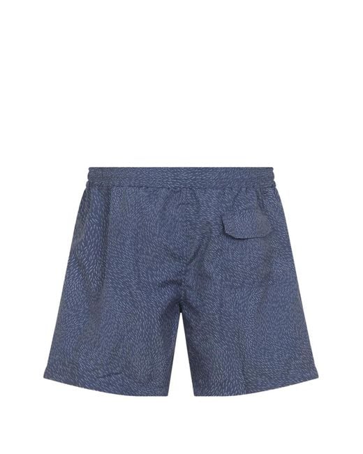 Brioni Blue Patterned Drawstring Swim Shorts for men