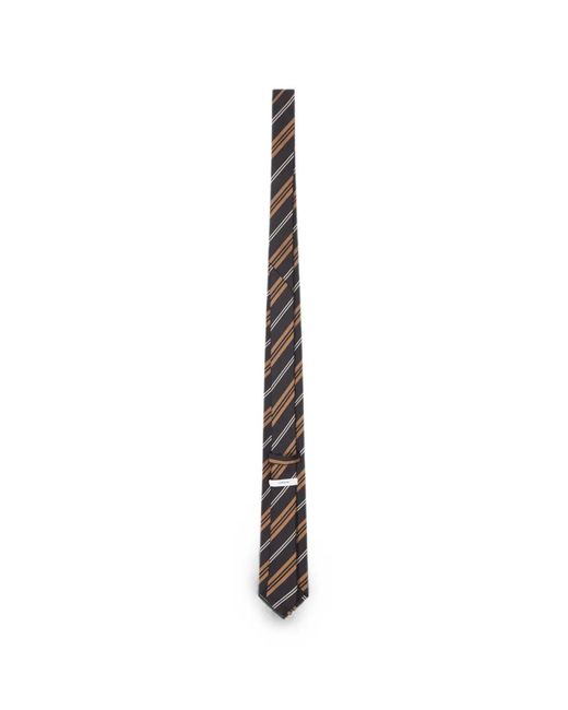 Lardini White Striped-Pattern Silk Tie for men