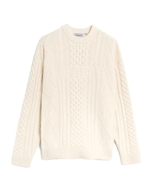 Carhartt White Cable-Knit Sweater for men