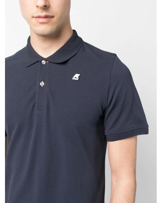 Polo À Patch Logo K-Way pour homme en coloris Blue