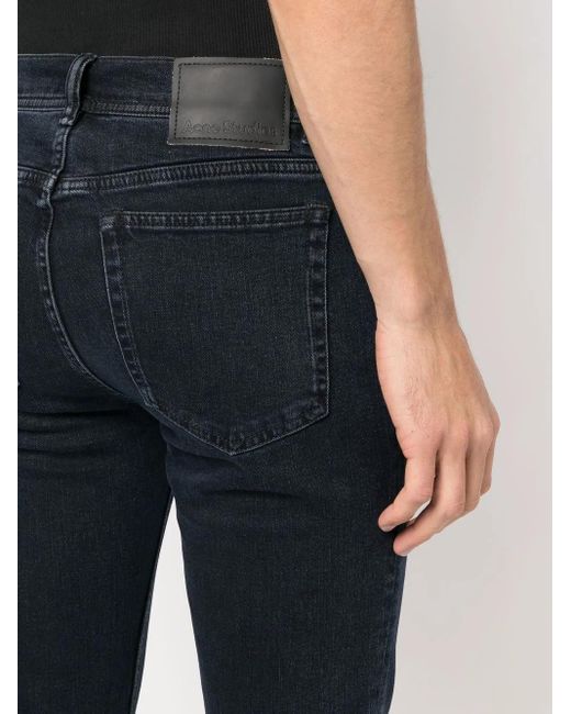 Acne Blue Mid-Rise Slim-Fit Jeans for men