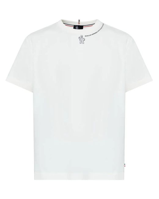 Moncler White Tshirt With Logo for men