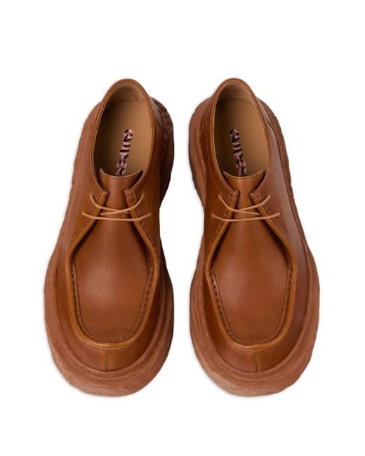 CAMPERLAB Brown Lace-Up Leather Platform Shoes