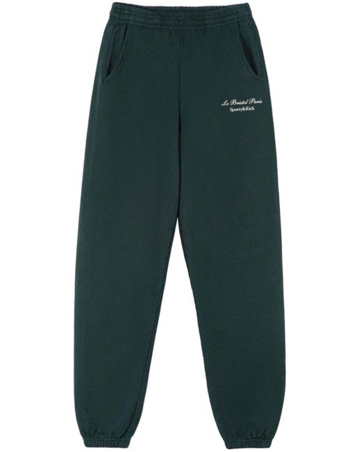 Sporty & Rich Green Faubourg Cotton Track Pants