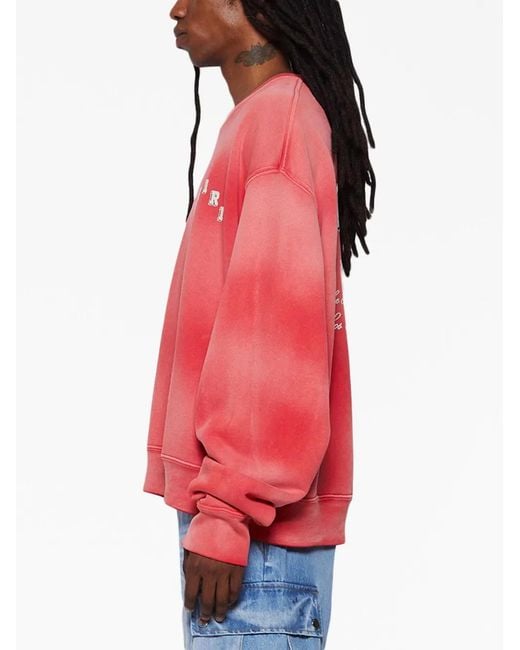 Amiri Pink Vintage Collegiate Cotton Sweatshirt for men