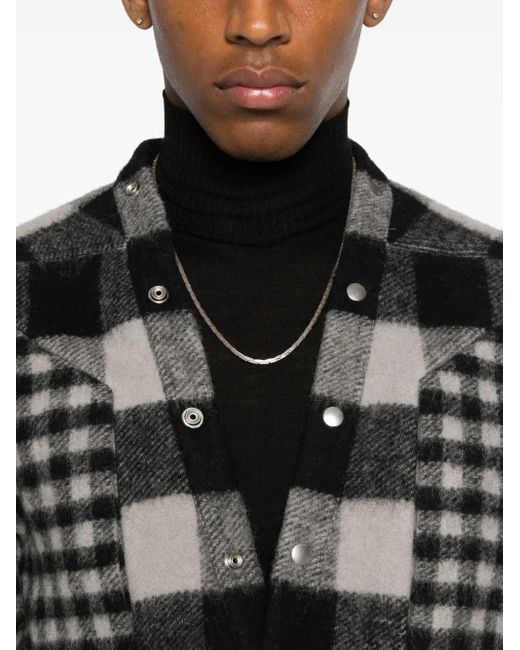 Rick Owens Black Patchwork Checked Wool Jacket for men