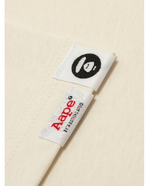Aape By A Bathing Ape Pink Logo-Print Cotton T-Shirt for men