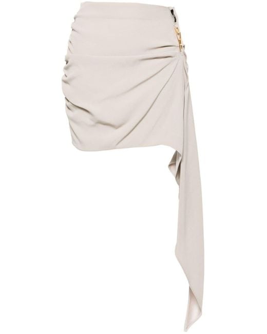 Elisabetta Franchi Gedrapeerde Crêpe Mini-rok in het White