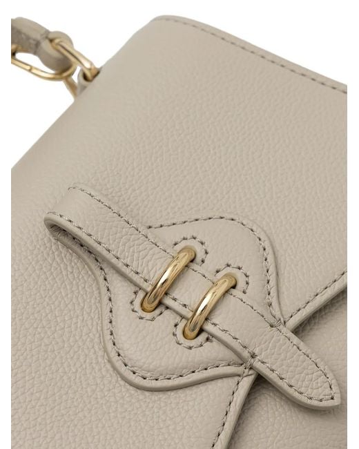 Coccinelle Natural Pebbled Leather Shoulder Bag