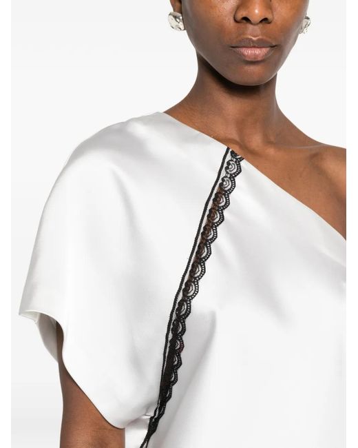 IRO White Topazi Lace-Trim Top