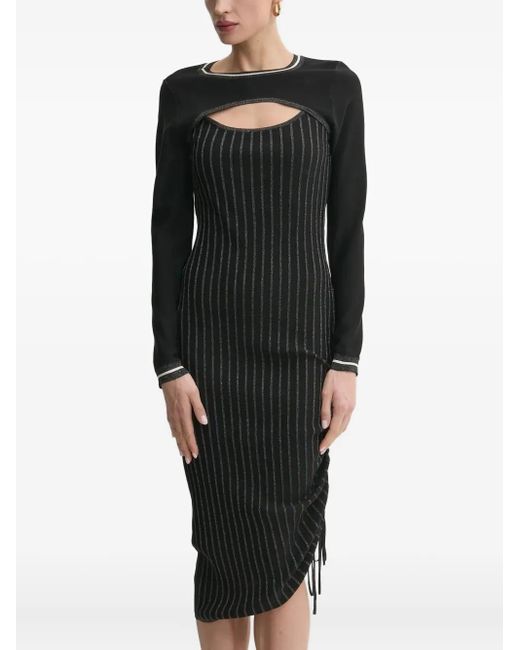 Abito Midi Gessato di Liu Jo in Black