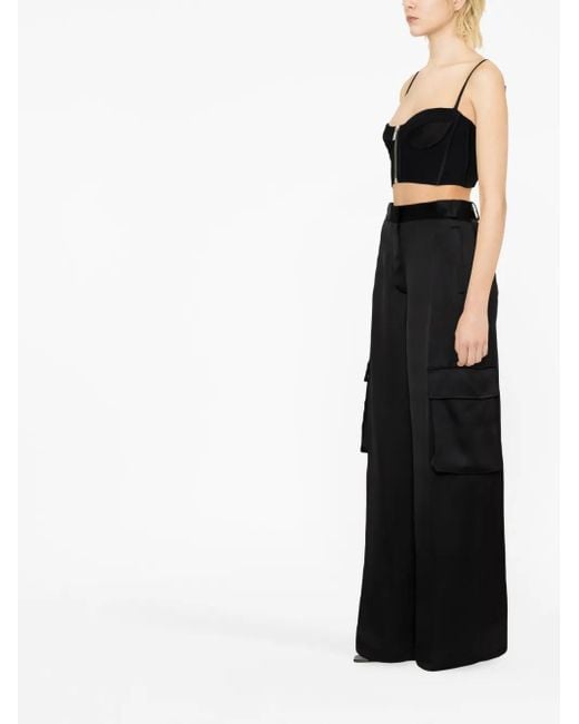 Versace Black Wide-leg Cargo Trousers
