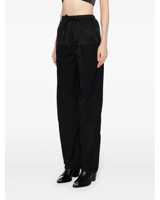 Alexander Wang Black Drawstring Nylon Trousers