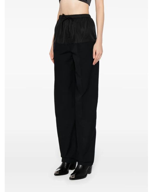Alexander Wang Black Drawstring Nylon Trousers