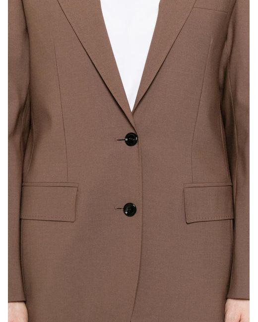 Lardini Brown Button-Fastening Flap-Pocket Blazer