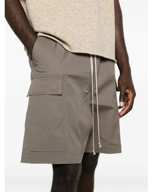 Rick Owens Gray Cargobela Drawstring-Waist Cargo Shorts for men