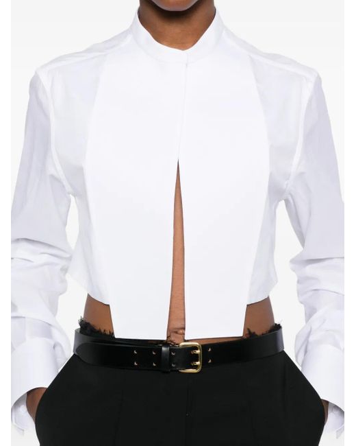 Tom Ford Cropped Blouse in het White
