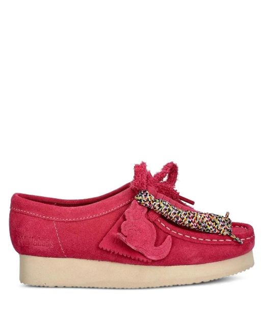 Clarks Wallabee スエード ダービーシューズ Red