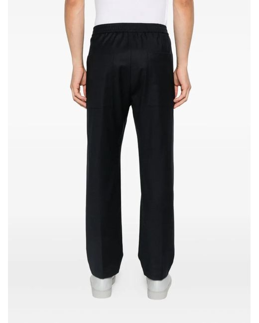 Barena Black Elastic-Waist Wool Trousers for men