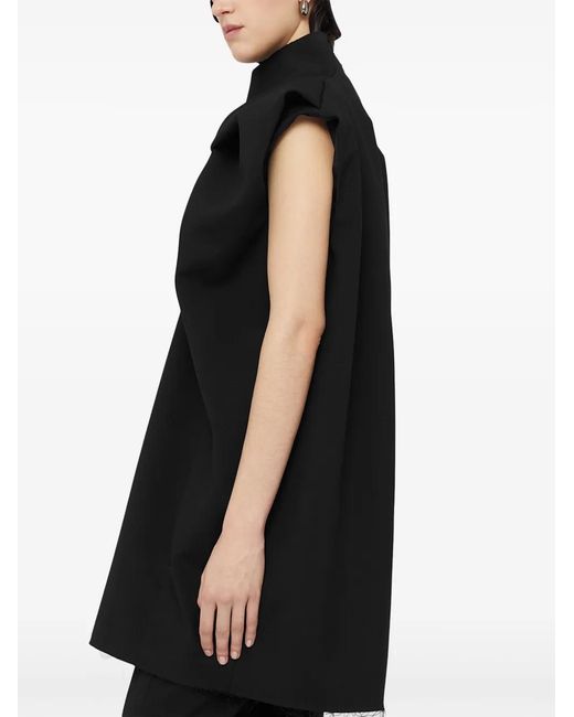Jil Sander Black Raw-Cut High-Neck Top