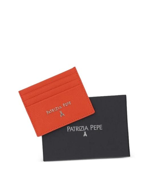Patrizia Pepe Red Porte-Cartes En Cuir Grainé