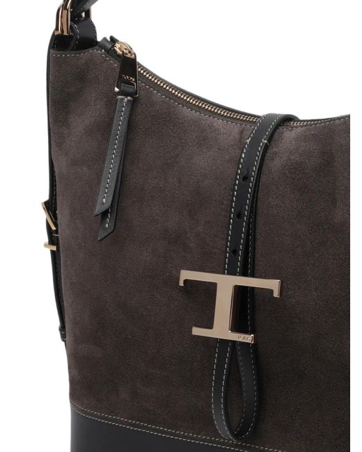 Tod's Black Small T-Timeless Leather Shoulder Bag