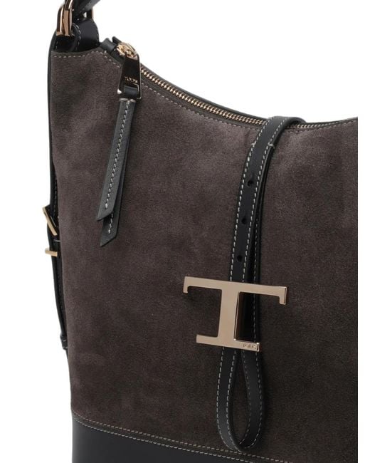 Tod's Black Small T-Timeless Leather Shoulder Bag