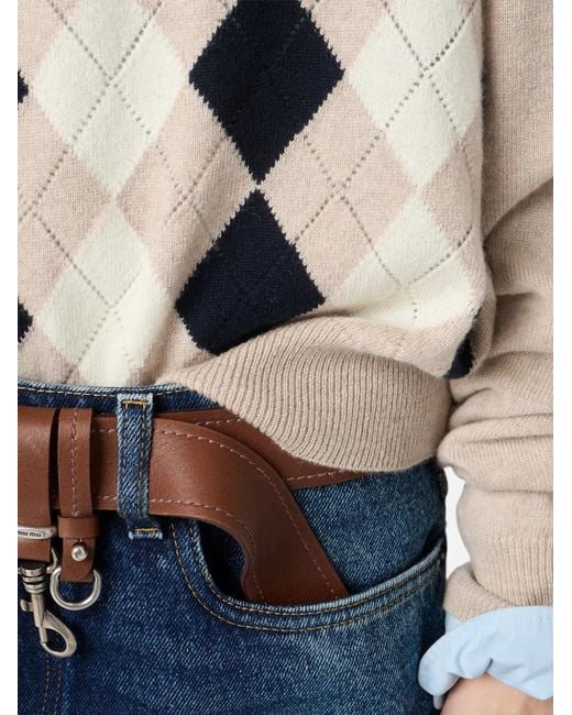 Miu Miu White Cashmere Polo Sweater