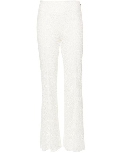 ROTATE BIRGER CHRISTENSEN White Floral-lace Flared Trousers