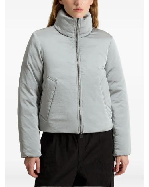 Woolrich Gray Turtleneck Quilted Jacket