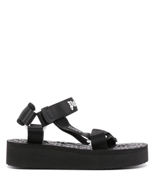 Zapatos de plataforma negro/blanco con correa Palm Angels de color Black