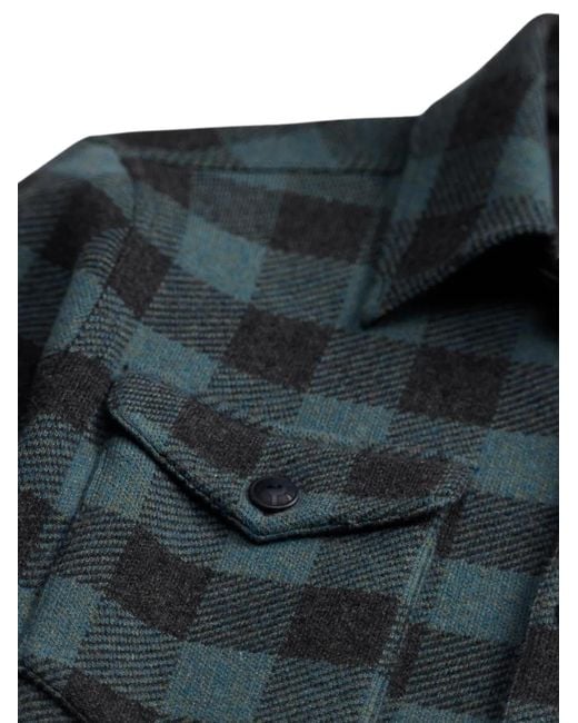 RRL Green Check-Pattern Button-Down Shirt Jacket for men