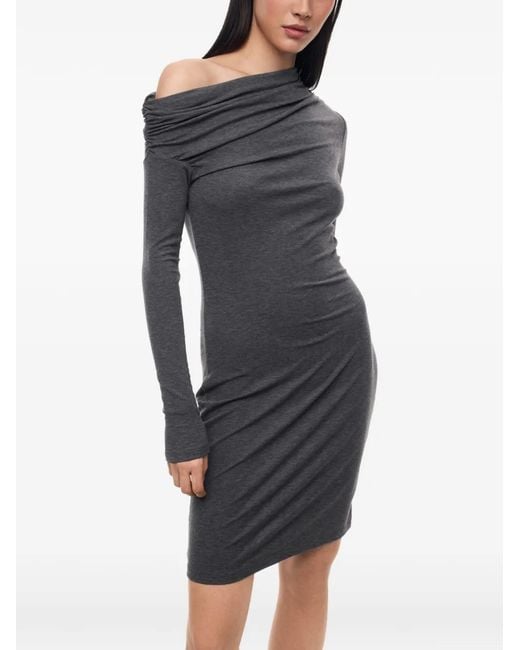 12 STOREEZ Blue Asymmetric Draped Mini Dress