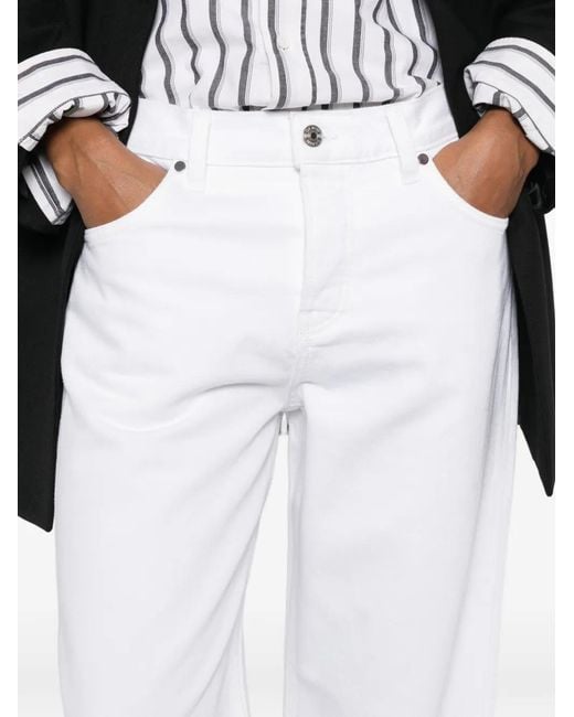 EB DENIM White Mid Rise Baggy Jeans