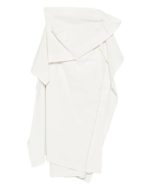 Issey Miyake White Asymmetric Maxi Dress