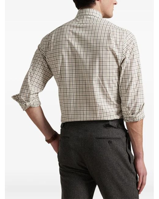 Polo Ralph Lauren White Checked Long-Sleeve Shirt for men