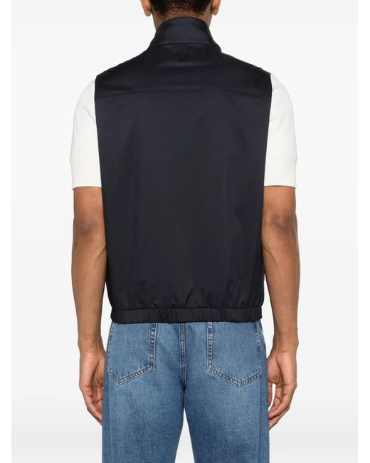 Canali Black Zip Sleeveless Gilet for men