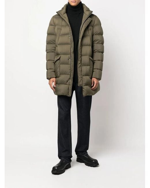 Herno Green Padded Hooded Down Coat for men