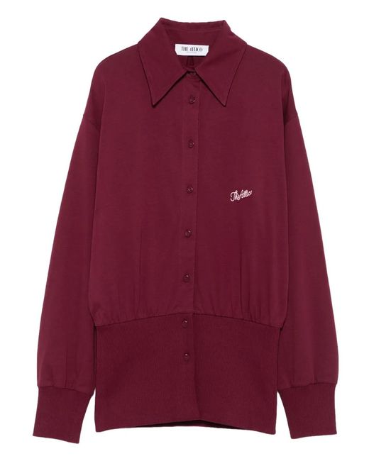 The Attico Button-Down Blouse in het Red