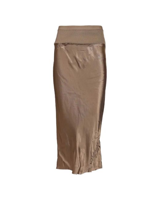 Rick Owens Rok Met Geribbelde Taille in het Natural