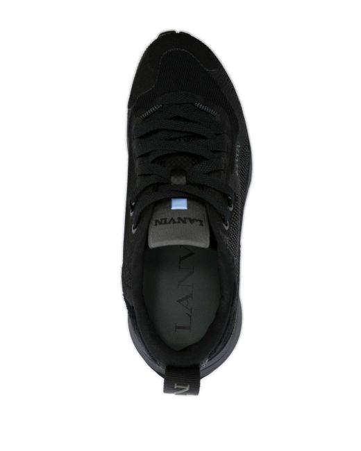 Lanvin Black Logo-detail Mesh Sneakers