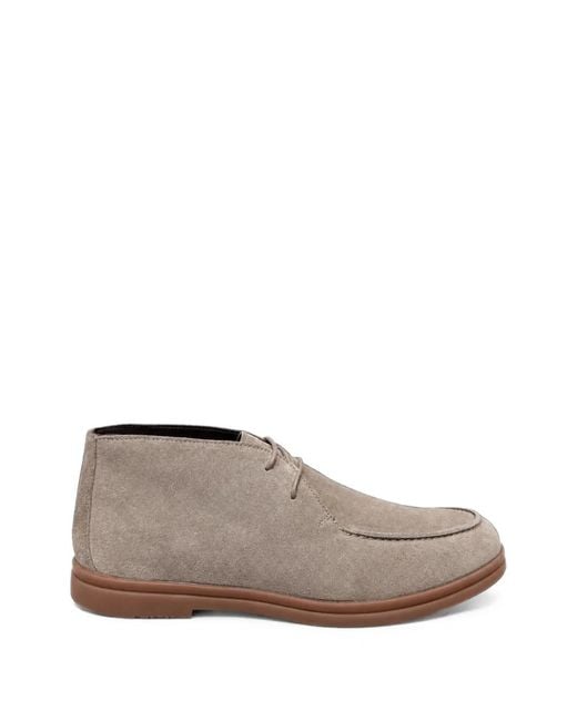 Poche Paris Gray Cipele Suede Lace-Up Boots for men