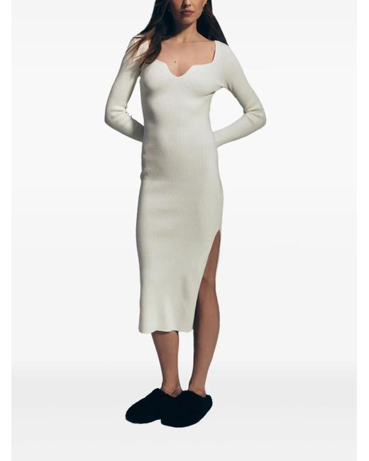 Aether White Taurus Side-Split Long Dress