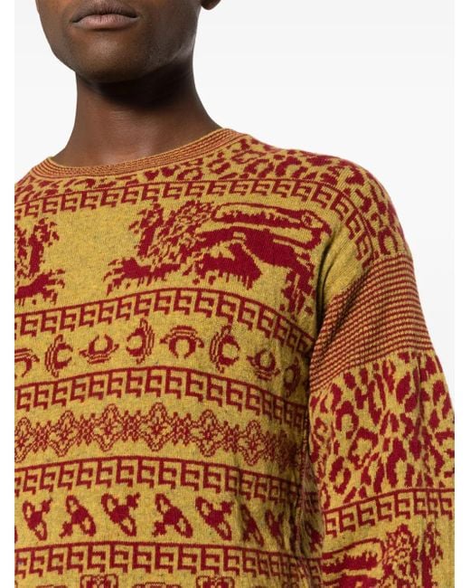 Vivienne Westwood Brown Intarsia-Knit Crew-Neck Jumper for men