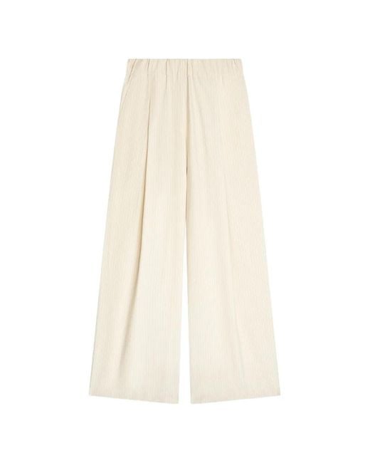 Dries Van Noten White Pleated Wide Pants