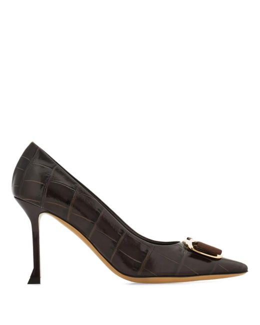 Zapatos New Vara con tacón de 85 mm Ferragamo de color Brown