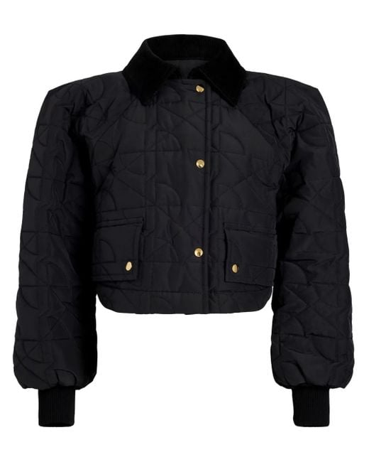 Patou キルティング クロップド ボンバージャケット Black