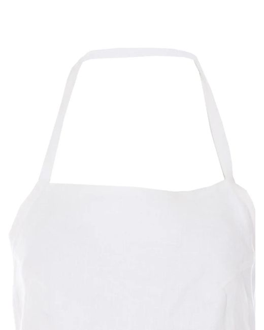 Elle White Open-Back Laces Top